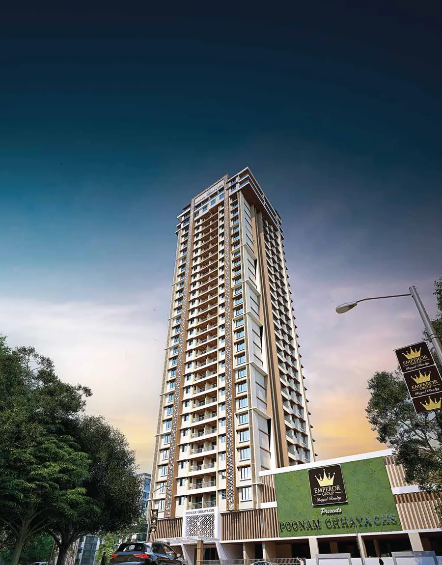 Poonam Chhaya tower at dusk
